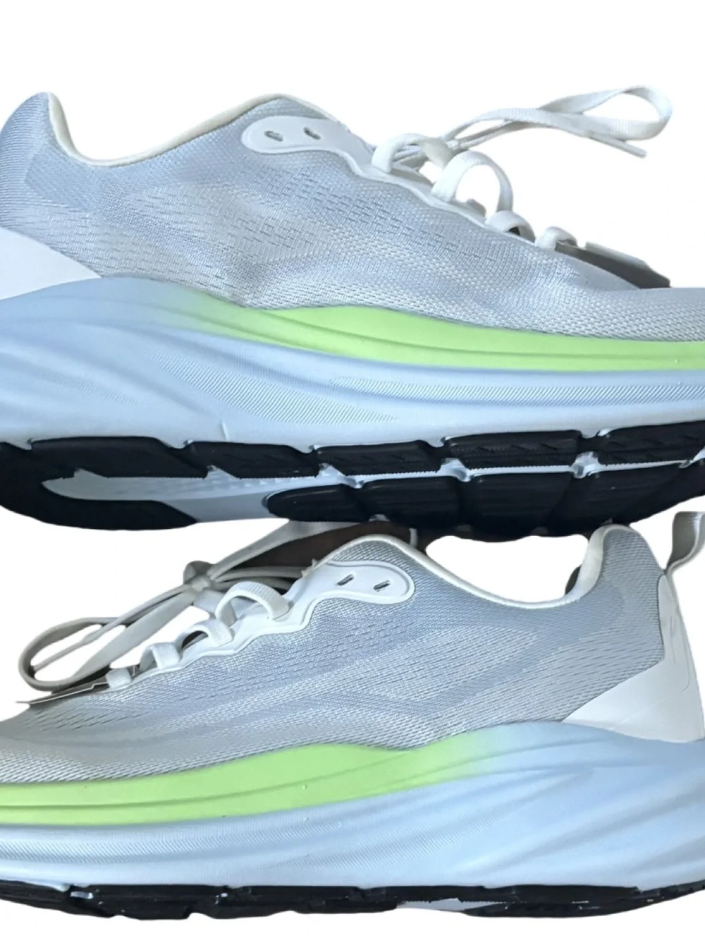 Avia Women’s White Athletic Sneakers with Lime Accent